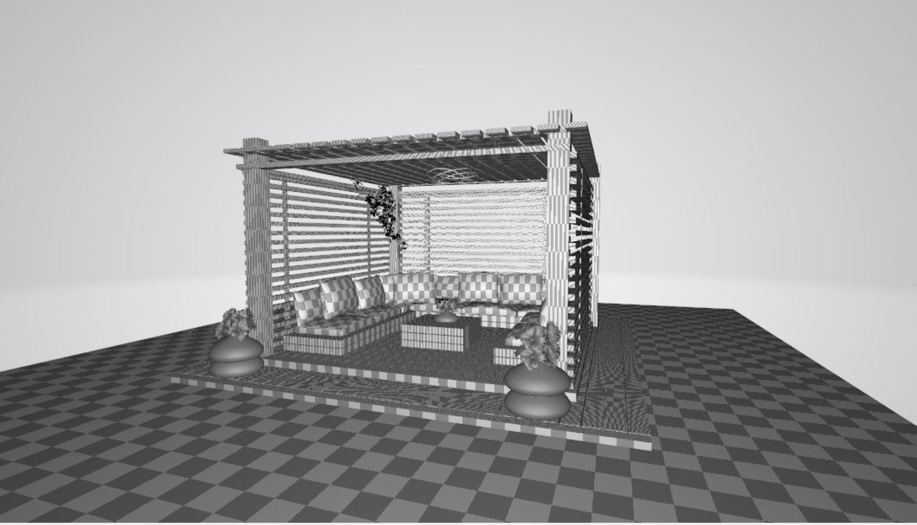 Gazebo With Pink Sofa 3D TurboSquid 2285893