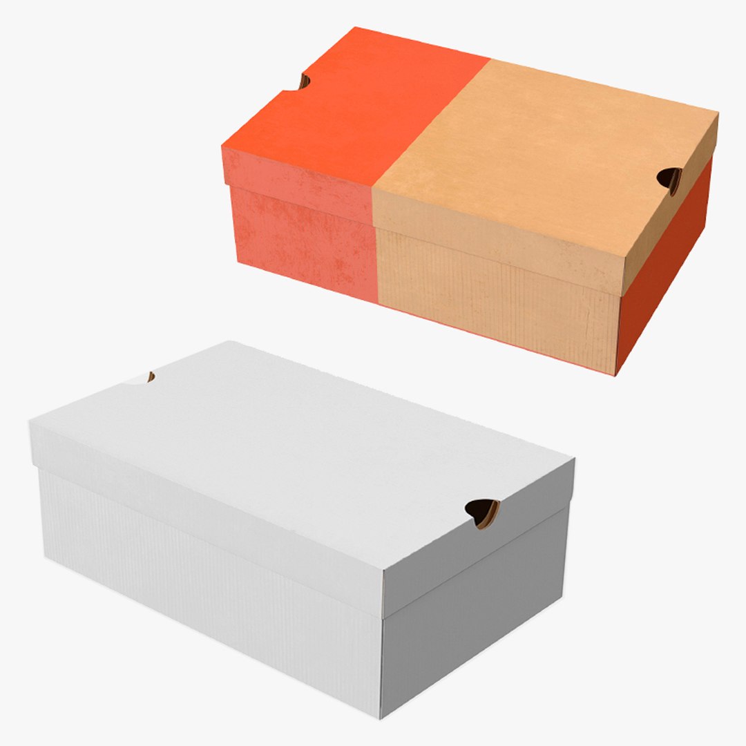 Shoes Packaging Boxes Collection 3D model preview