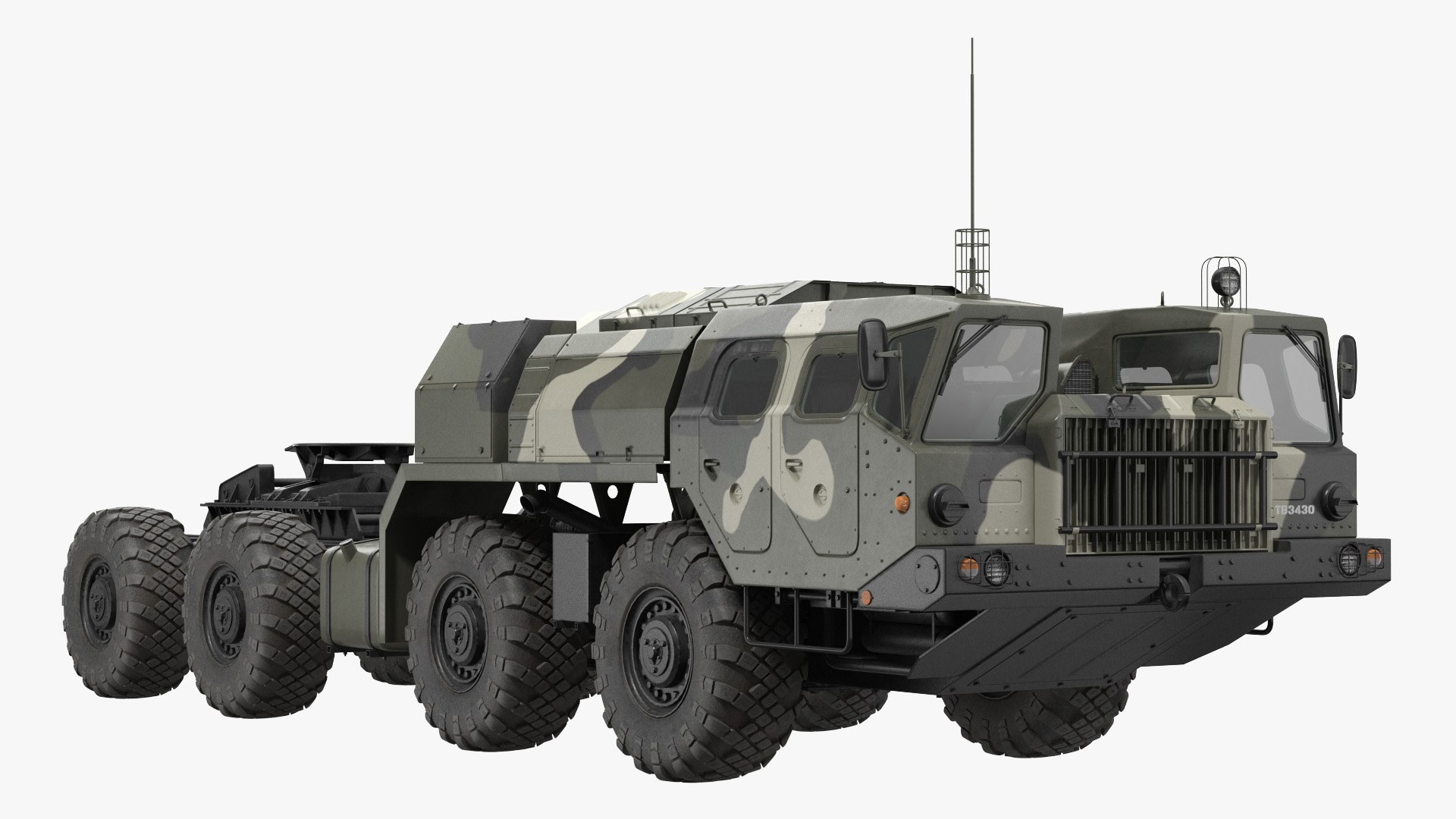 MAZ 7910 8x8 Truck Camouflage 3D model preview