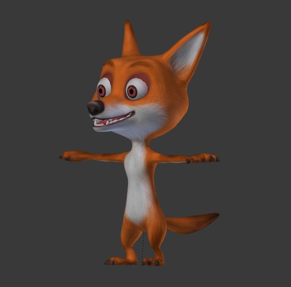 3d model cartoon fox
