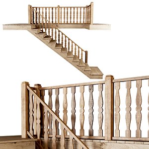 stair wooden 3D model