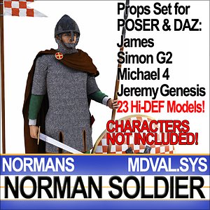props set daz medieval 3d model
