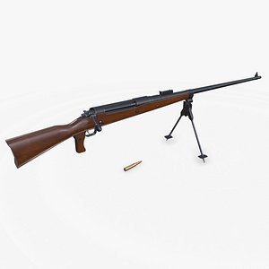 Mauser Tankgewehr T Gewehr M1918 Anti Tank Rifle Low-poly PBR