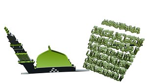 3D Gumbad-e-Khizra  Darood-e-Ibrahimi Arabic Calligraphy Scene - 3D Model