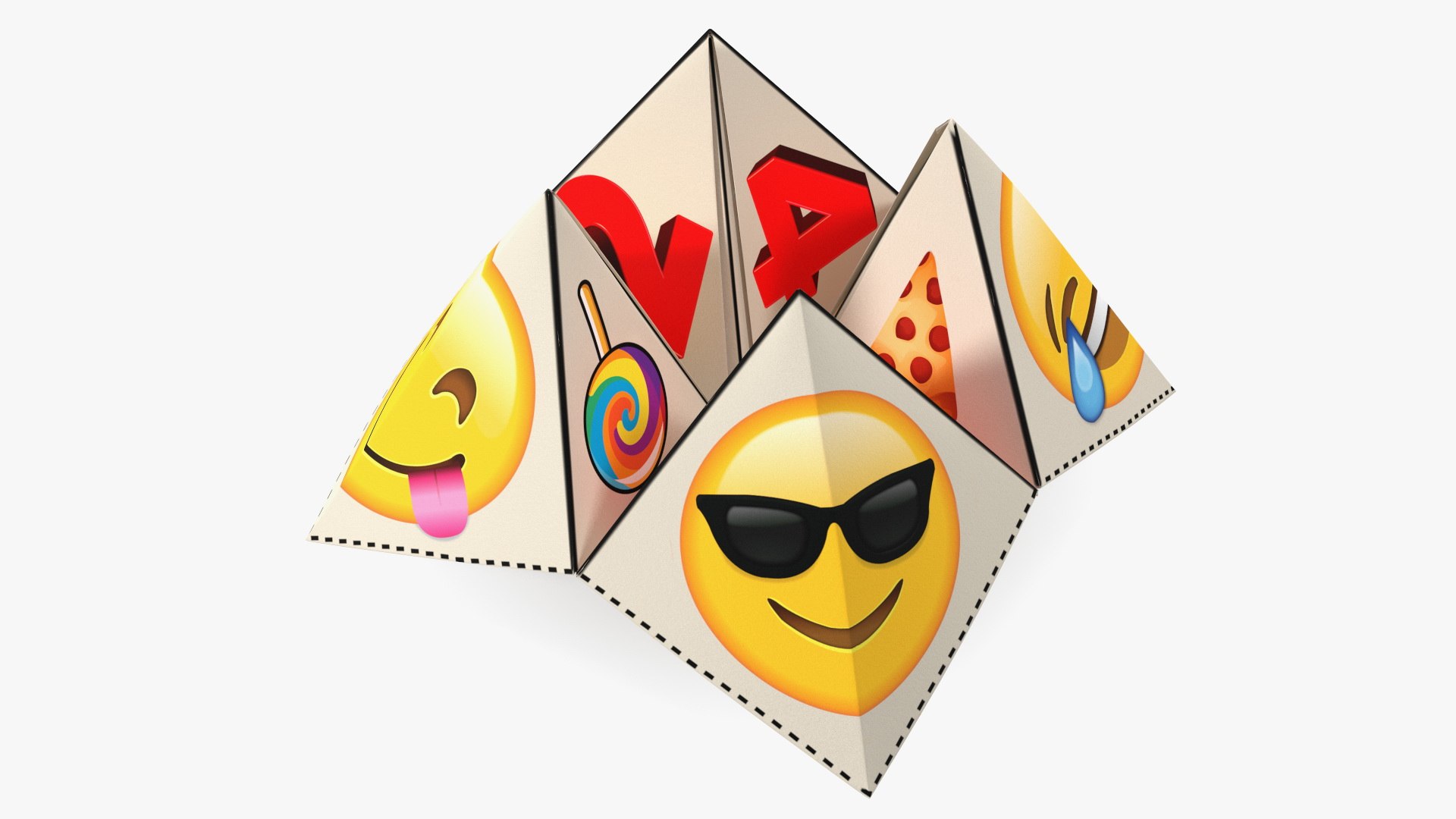 Paper Fortune Teller 3D model preview