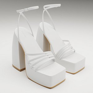 3D model Heels prettylittlething white