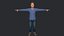 Jon Stewart, personnage 3D hyper réaliste, corps complet, entièrement gréé