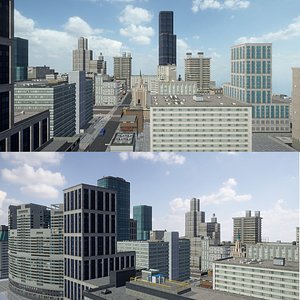 Full Game Ready City Pack Modular Low Poly Urban Environment Low-poly 3D model 3D model