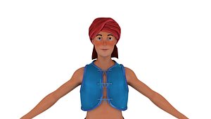 3D model indian cartoon warrior soilder