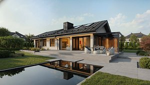 3D model Contemporary House - 2 Versions 150m2 and 79m2