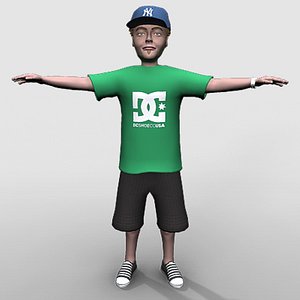 3d model young teenager