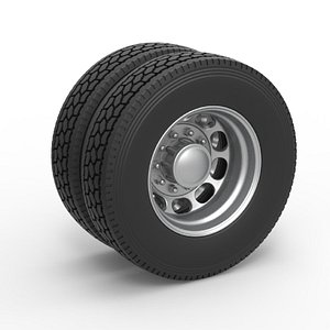 Diecast Rear custom wheel of semi truck Version 4 Scale 1 to 25 model