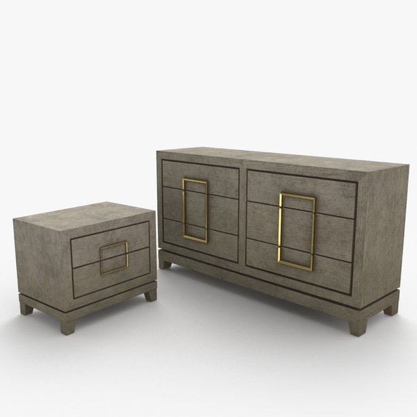 modelo 3d Berkeley Designs Lucca Drawers Table Set - TurboSquid 1949566