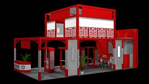3D 3 side open stand model