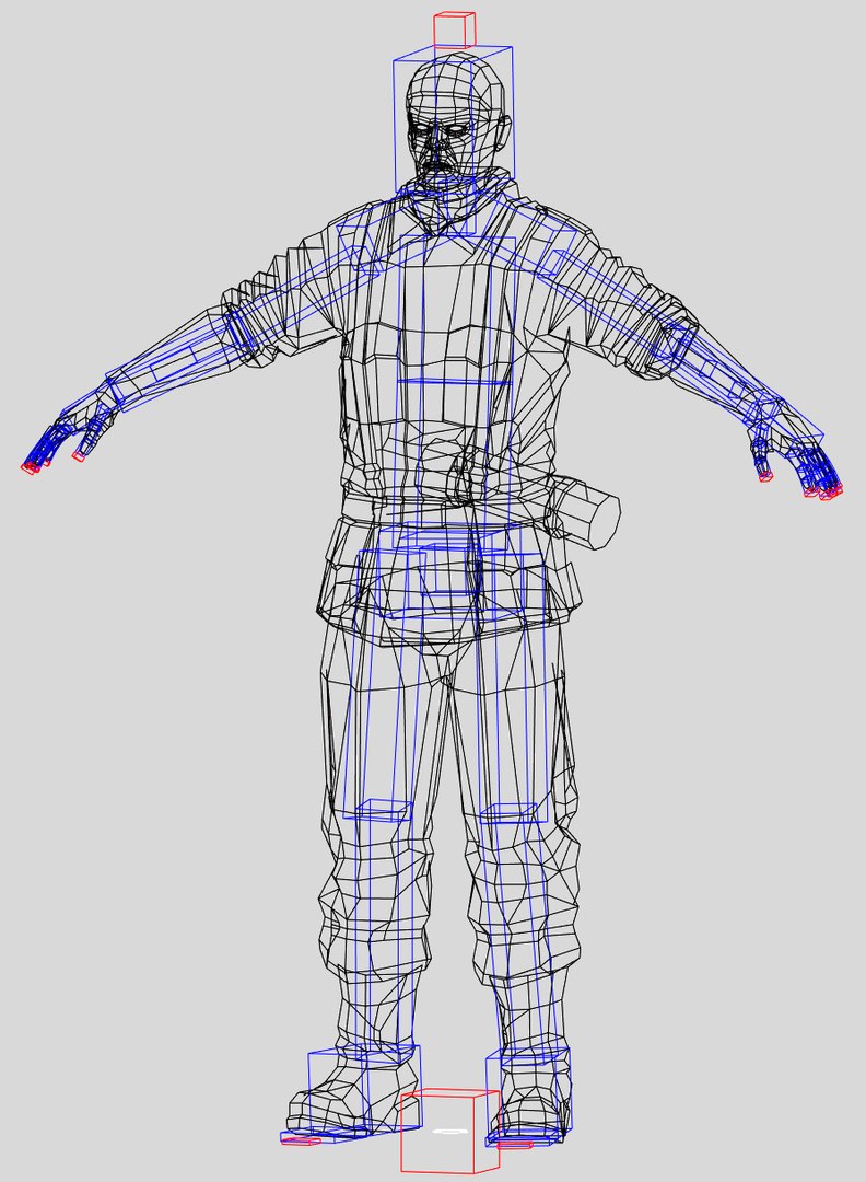 3d model polys rigged biped