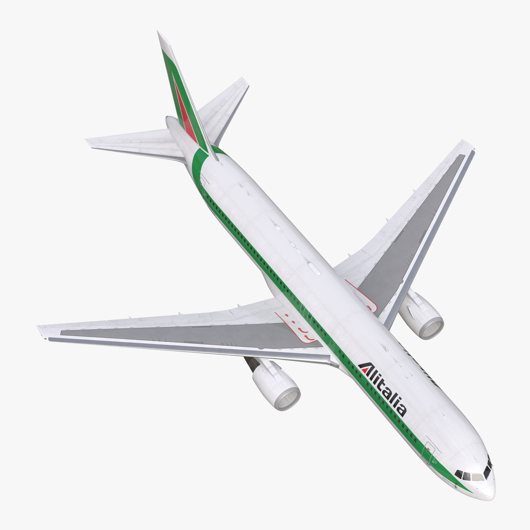 Boeing 767-300 Alitalia Rigged 3D Model 3D model preview