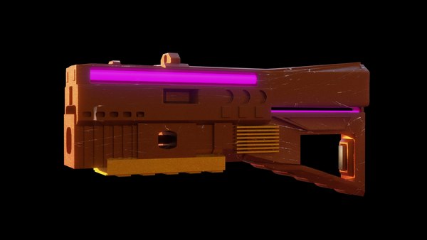 Low poly Cyber Gun 3D 모델 - TurboSquid 1969915