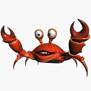 Cartoon Crab RIGGED and ANIMATED 3D model