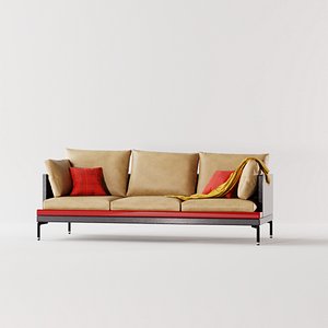 Modern Sofa Carbon Fibre and Fabric 3D model