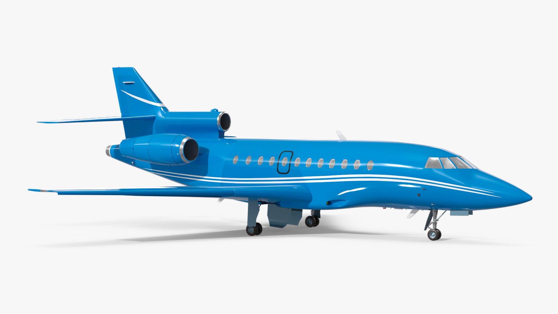 Business Jet Plane Rigged for Cinema 4D 3D model preview