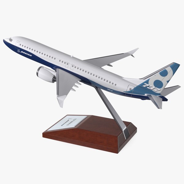 Boeing 737 Max 8 Scale Model with Stand 3D model