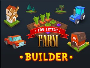 3d barn car trees model