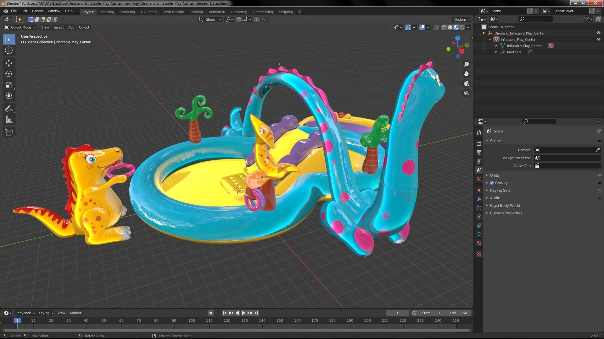 Dinoland Inflatable Play Center model - TurboSquid 1993706