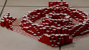 3D Abstract Rising Hexagonal Pillars Animation