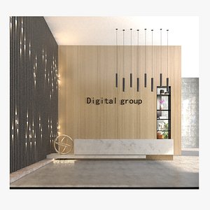 3D model reception desk