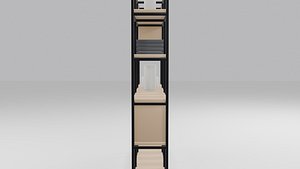 3D Modern Architectural Open Bookshelf Room Divider - PBR StemCell model