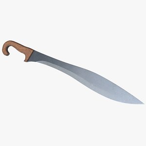 3D falcata sword knife