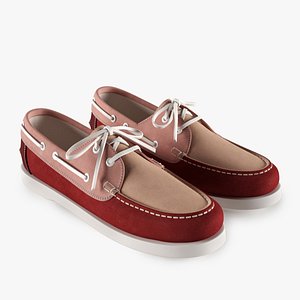 3d leather topsiders model
