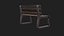 Game ready model of wooden bench