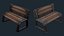 Game ready model of wooden bench