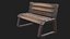 Game ready model of wooden bench