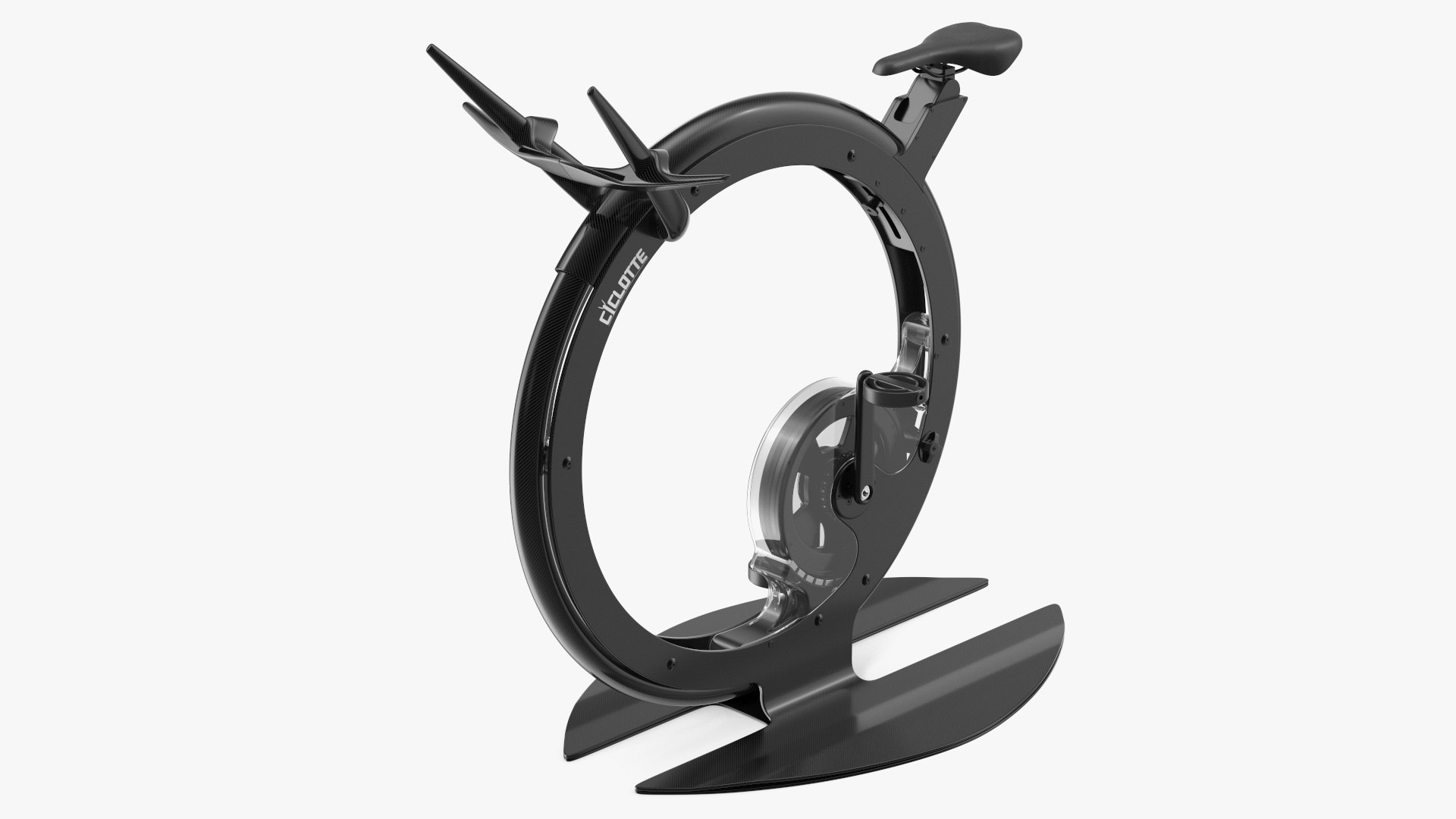 Unicycle Exercise Bike Ciclotte Black Rigged(1) 3D model preview