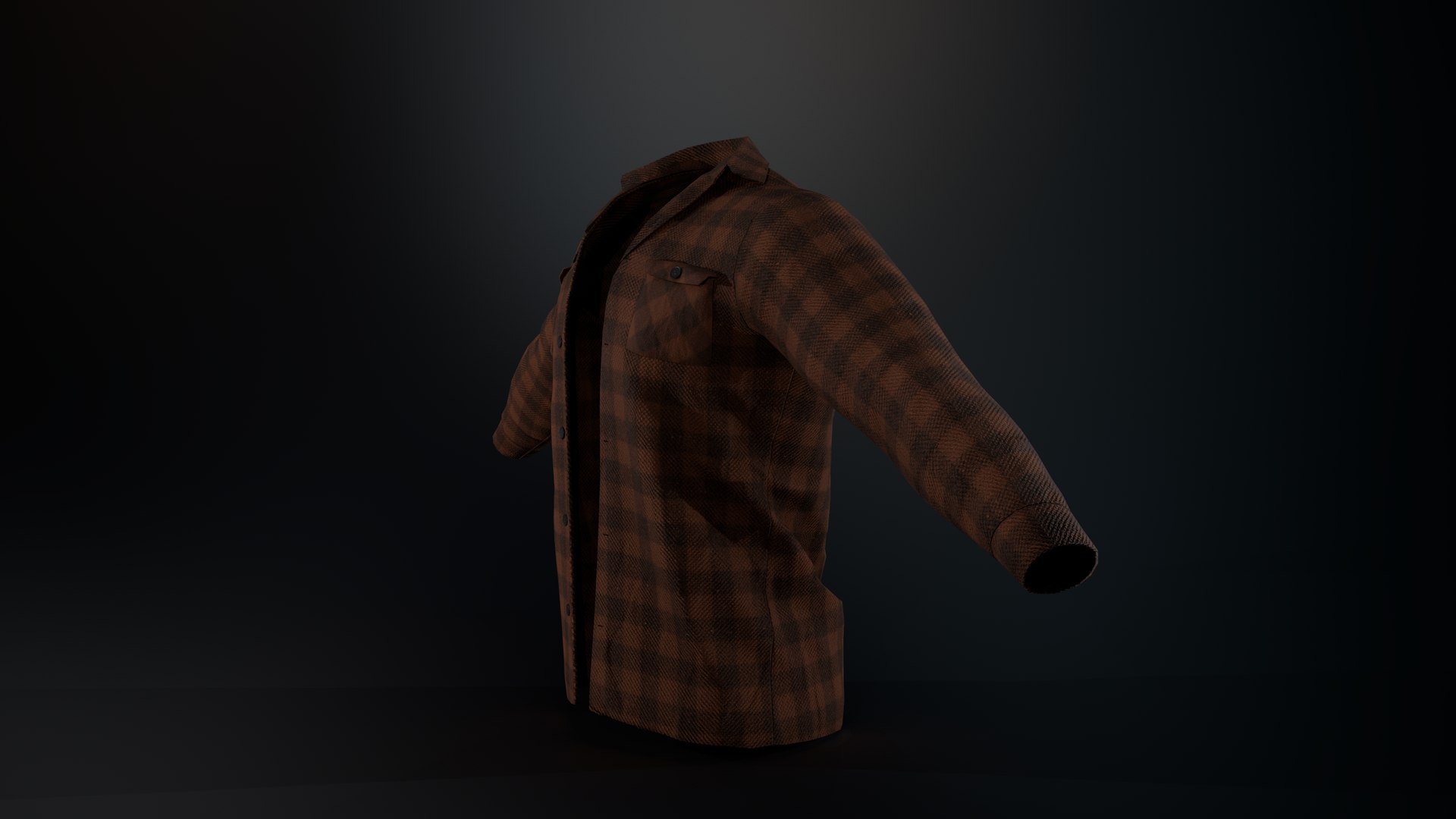 3D Brown Flannel Shirt - TurboSquid 1733514