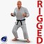 Karate Fighter Rigged per Cinema 4D