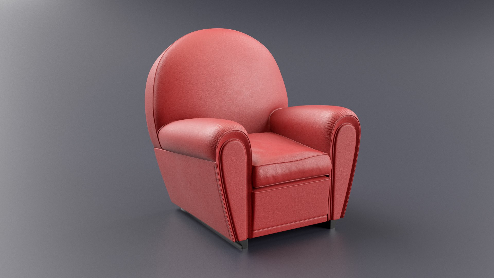 名利场皮革扶手椅3d模型