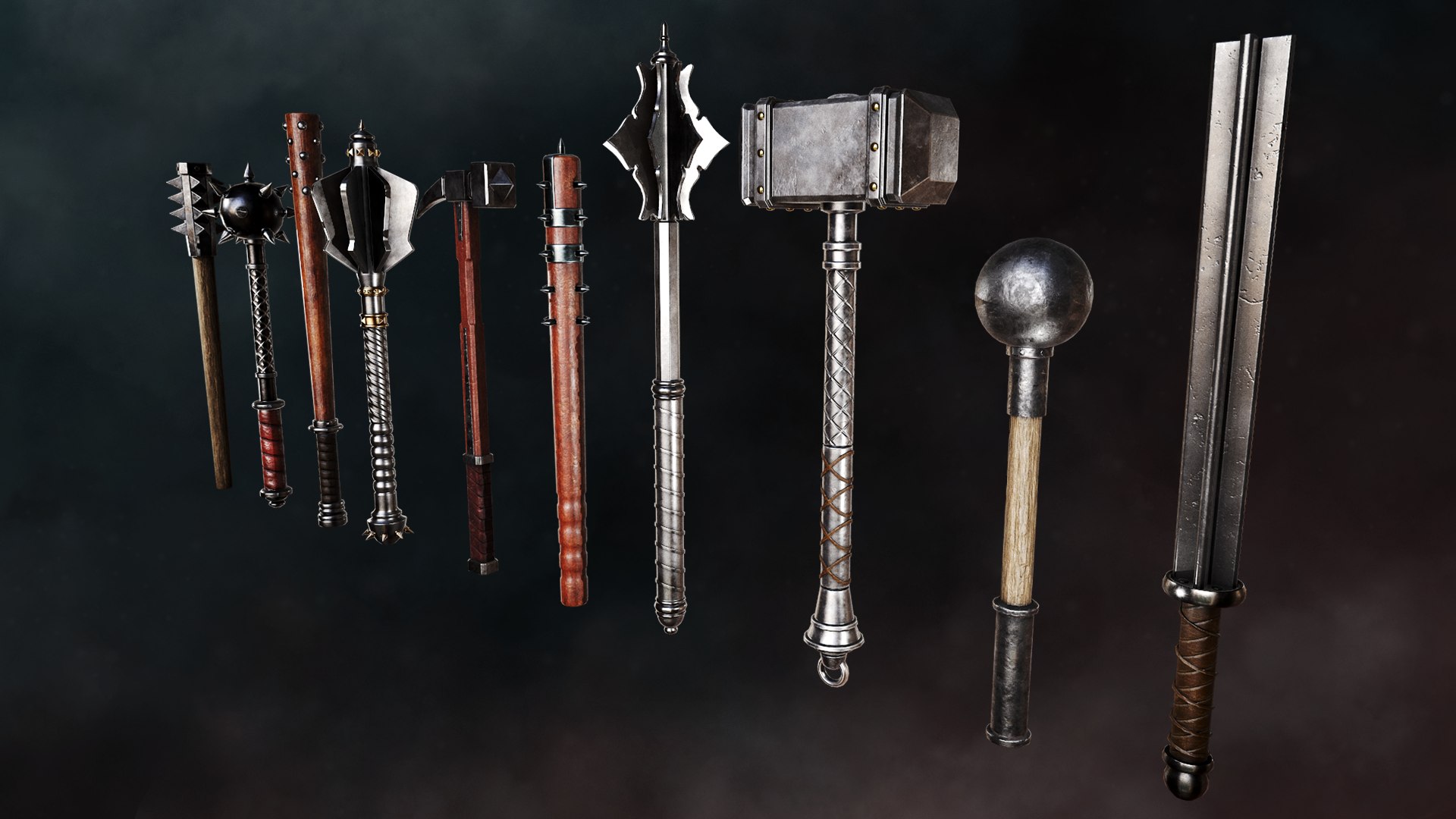 Pack Medieval Weapons Blunt 3D Model - TurboSquid 1225953