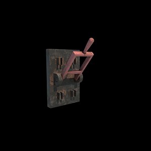 Rusted Lever Switch 3D model 3D model