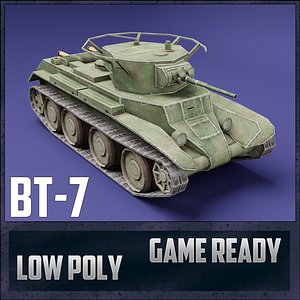 bt-7 tank ussr toon 3D model
