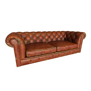 Old Leather Sofa (Game Ready)