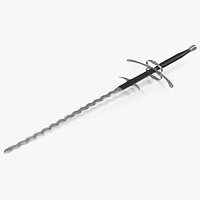 German Landsknecht Flamberge Sword 3D Model