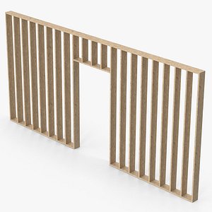 Plywood Door Facade Frame 3D model