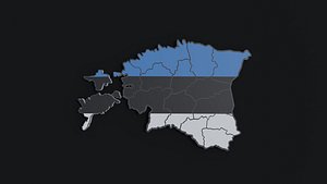 3D model Political Map of Estonia