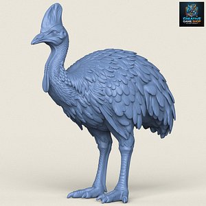 Cassowary Bird Print Ready 3D Model model