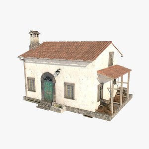 3D Modern architecture seaside style small villa model