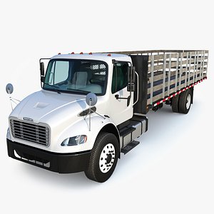 3D Freightliner M2 106 Flatbed Stake Truck