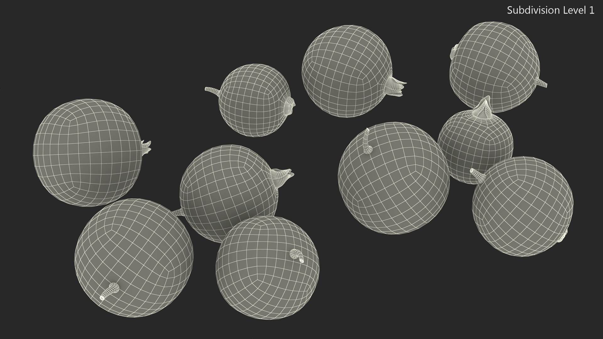 White Currant Berries 3D Model - TurboSquid 2297146